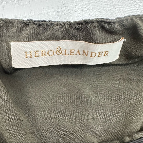 Anthropologie Size Small Hero & Leander Green Silk Dress - Picture 10 of 13